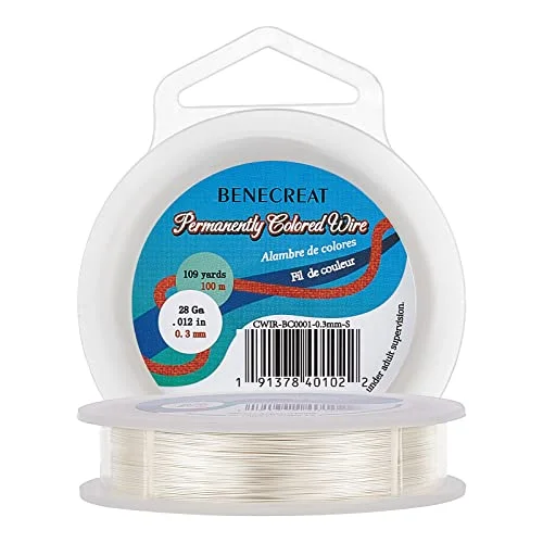 Gold Plated Copper Wire — 28 silver 328 feet coil material crafts