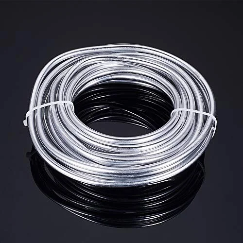 BENECREAT 3 Gauge(6mm) Silver Aluminum Wire 23 Feet Bendable Metal Sculpting Wire for Bonsai Trees, Floral, Skeleton Making, Home Decors and Other Arts Crafts Making — view 4
