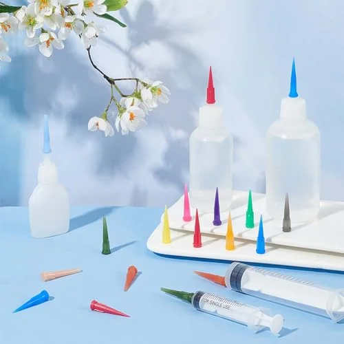 BENECREAT 120Pcs Blunt Plastic Tapered Tip Plastic Dispensing Needle Tips with 12 Mixed Size for Refilling Glue Fluid Precisely (12GA/13GA/14GA/ 15GA/16GA/18GA/ 20GA/21GA/22GA/ 23GA/25GA/27GA) — view 5