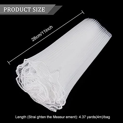 BENECREAT 4.37 Yards White Flower Wrapping Mesh Paper, Pearl Edge Bouquet Packaging Paper Wrinkled Translucent for Party Favor Decor, Florist Supplies Mother's Day Wedding Gift Packaging — view 2
