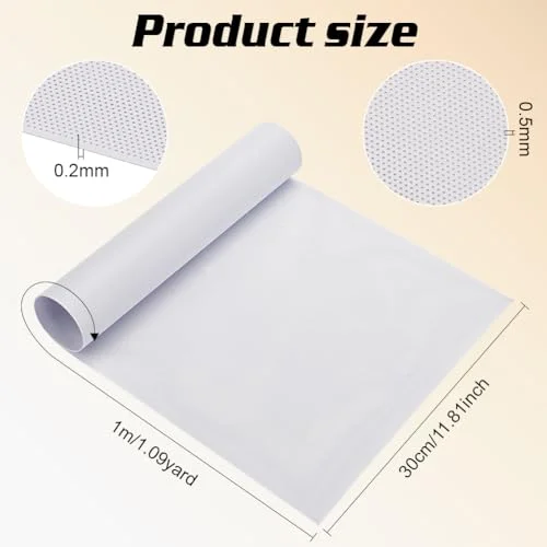 BENECREAT Custom Fursuit Eye Mesh, 39x11.8inch White PVC Plastic Net 0.2mm Thick Waterproof Printable Mesh for Furries Cosplay, Props, Fursuits, Craft Making, Hole: 0.5mm — view 2